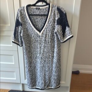 V-Neck Knit Dress with Star Accents